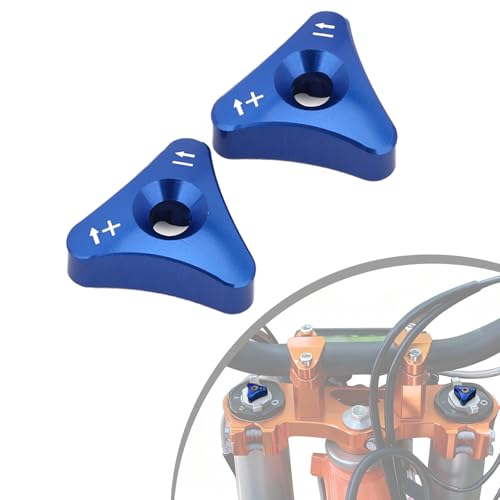 JFG RACING Motorrad Vorderradgabel Einstellknöpfe,Gabelknauf Einsteller Vorder Stoßdämpferbolzen Knopfeinsteller für 125-530cc SX SX-F EXC XC-W 690 Supermoto SMC Enduro-Blau
