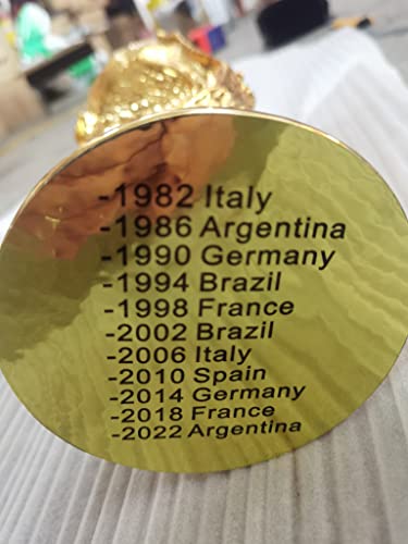 LNGODEHO Réplica Troféu Qatar da Copa do Mundo de 2022 em vitrine, escultura de resina, possuir um m