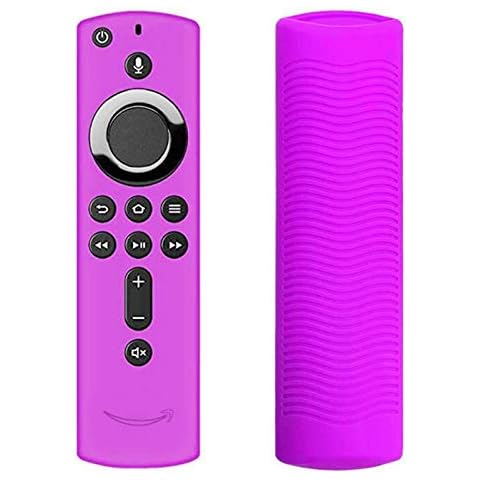 Runsmooth Remote Case Cover for Fire TV Stick 4K/Fire TV(3rd Gen)/Fire TV Cube, Shockproof Silicone Remote Protective Case Compatible with All-New 2nd Gen Alexa Voice Remote, Purple Cover