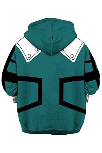 Noveltyboy Mha Izuku Midoriya Hoodies Pullover Sweatshirt Green Battle Coat Jacket Cosplay Costume #TOP1