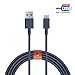 Native Union BELT Cable XL USB-C to USB-A - 10ft Ultra-Strong Reinforced Certified Charging/Sync Cable with Leather Strap - Compatible with All USB Type-C Devices (Marine)