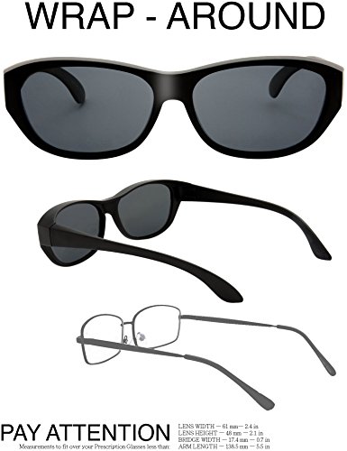 The Fresh HD Polarized Wrap Around Shield Sunglasses for Wide Prescription Glasses Gift Box2