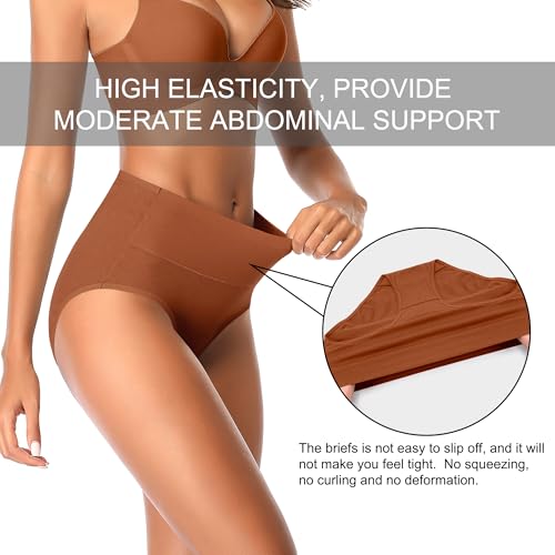 Image of High Waisted Postpartum Underwear Womens Cotton Underwear Soft Breathable Full Coverage Stretch Panties Multipack