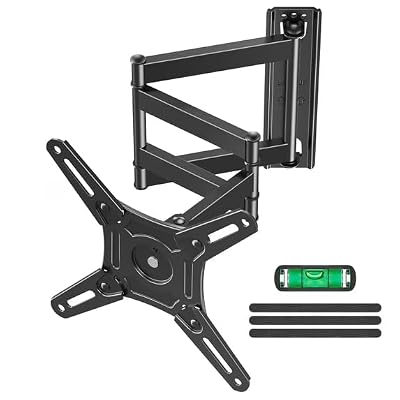 Full Motion TV Wall Mount for 14-42 Inch TVs and Monitors, Articulating Swivel Tilt Rotation TV Bracket, Max VESA 200x200mm, 44 lbs Capacity, Corner Friendly Extendable Arm