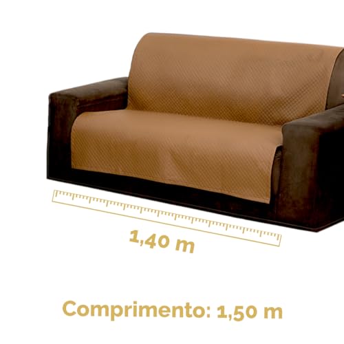 Capa Protetora para Sofá PET em Couro Sintético Imperméavel (Caramelo)