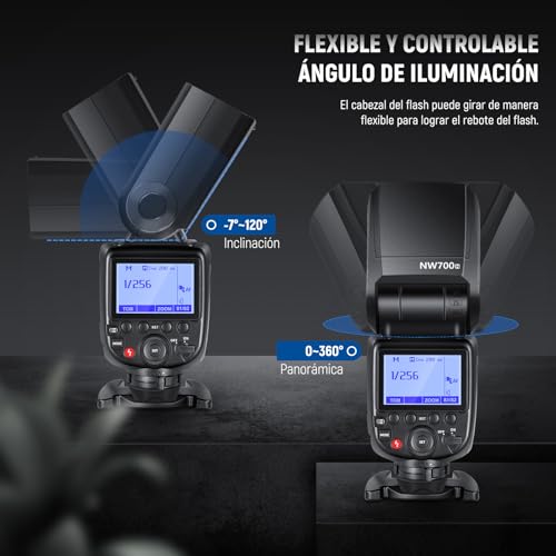 NEEWER NW700-N TTL Flash Speedlite Compatible con Nikon DSLR Cámaras, Sync Alta Velocidad 1/8000s, Salida 1/1-1/256, Función TCM, Flash Potencia Total 230, Reciclaje Rápido 0.1-2.7s,Pila No Incluida - imagen 6