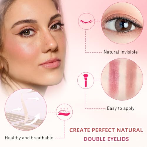 Image of TORMEN Double Eyelid Lift Strips, Invisible Waterproof Lace Tape, 240 Pairs