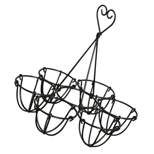 UTHCLO Portauovo in ferro con sei fori creativo portauovo portatile per cucina stabile scaffale per tavolo da pranzo nero