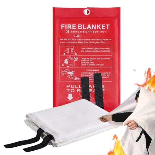 Vesone Mantas ignífugas,Mantas ignífugas versátiles Resistentes a Altas temperaturas | Necesidades de Seguridad del hogar para Coche, Cocina, Camping, Barbacoa, Viajes