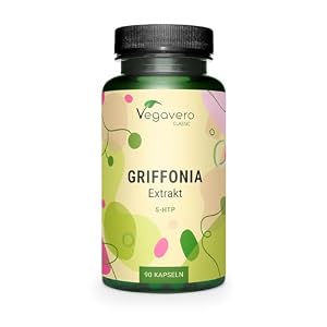 5-HTP 200 mg Kapseln | Griffonia Simplicifolia Samenextrakt | Aus Afrika | Vegan | Laborgeprüft | Ohne Zusatzstoffe | Deutsche Produktion von Vegavero®
