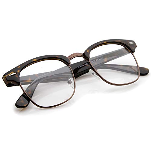 zeroUV Retro Square Clear Lens Horn Rimmed Half-Frame Eyeglasses 50mm4