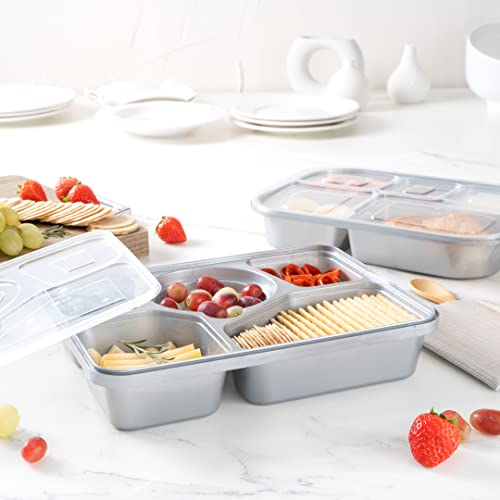 Restaurantware-Futura 63 Ounce Meal Prep Containers With Lids, 100 Tamper-Evident To Go Containers - Microwavable, Disposable, Silver Plastic Food Containers With Lids, For Take Out or Lunches by Restaurantware - Image 9