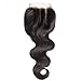 UNICE Hair Brazilian Body Wave Virgin Hair 4x4 Lace Closure Three Way Part Natural Black (12inch 3Part)