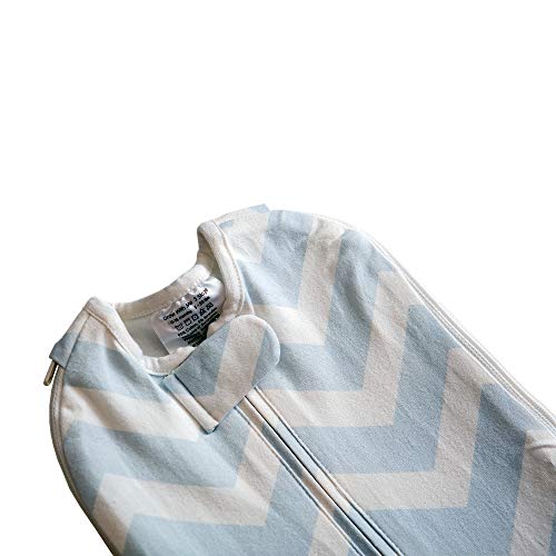 Image of Woombie Grow with Me Baby Swaddle, Convertible Swaddle Fits Babies 0-9 Months, Expands to Wearable Blanket for Babies up to 18 Months, Dreamy Blue Chevron