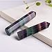 Clearance! DDLmax Natural Hexagonal Crystal Quartz Healing Fluorite Wand Stone Purple Green Gem (4.1-4.9cm, A)