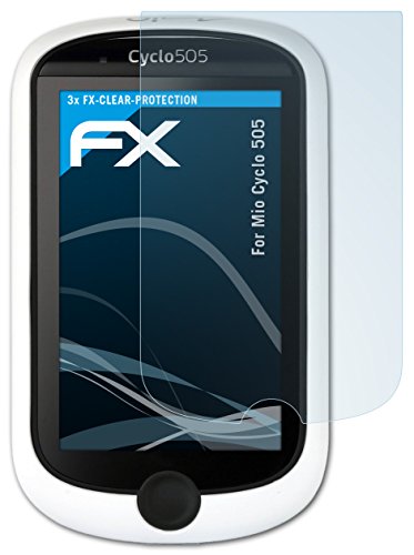 atFoliX Screen Protection Film compatible with Mio Cyclo 505 Screen Protector, ultra-clear FX Protective Film (3X)