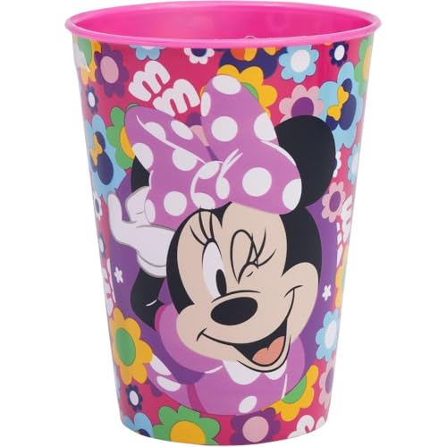 CARTOON Bicchiere per bambini in plastica riutilizzabile 260 ml BPA Free (Minnie)