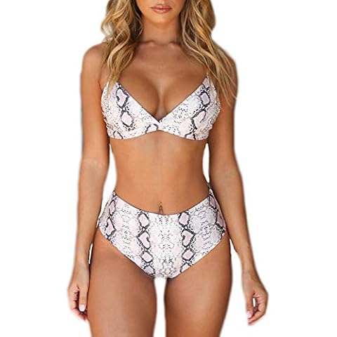 Women’s Sexy Gray Snake Print Bikini Set Cover
