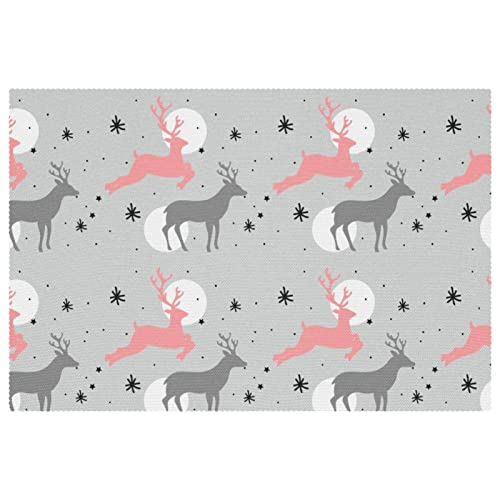 Sets de table de Noël cerf design élégant et antidérapant pour table raffinée
