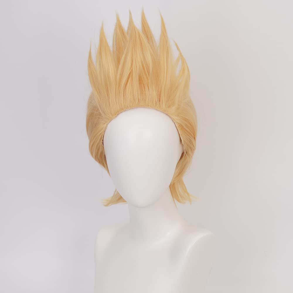 Dark Yellow Short Heat Resistant Synthetic Costume Hairs for Men Women Halloween Cos Anime Party Replacement Wigs - Image 2