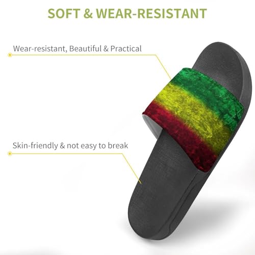 Red Yellow Green Rasta Flag House Slippers for Women Men Shower Slides Bathroom Sandals3