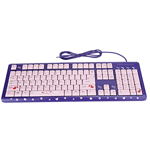 Clavier USB filaire mignon rose fuchsia avec système de drainage et touches silencieuses