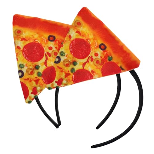 VALICLUD 2 Piezas Diadema imitación pizza disfraz de pizza disfraz pizza diadema de pizza banda para el cabello con forma de pizza decoraciones para el cabello para actuar cosplay diadema