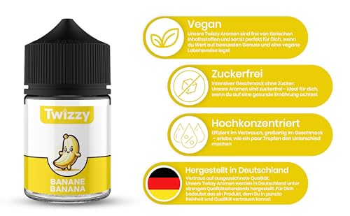 Twizzy Banane Lebensmittelaroma -60ml- Intensives Aroma – Ideal zum Backen, in Lebensmitteln & Getränken, auch für Vernebl., Nebelm., uvm – Bild 4