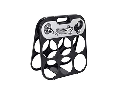 Summum Sommelier Flaschenregal mit Zubehör Wein, Schwarz, 30.5 x 30 x 15...