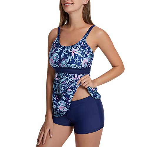 Tankini pour femme deux coupes : maillot ample à maintien bleu M