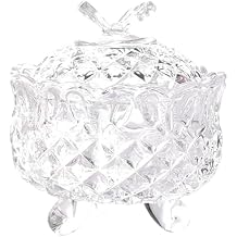 Candy Dish with Lid 4 Inch Crystal Glass Sugar Bowl with Butterfly Decor Covered Cookie Jar for Home Holiday Celebrations Candy Jars with Lids, Bowl, Glass Dish with Lid, Cand