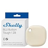 Shelly BLU Button Tough 1 ZB Marfil – Botón inteligente Zigbee y Bluetooth para Control de domótica, Multiclíc, Resistencia IP64, Cifrado avanzado y Control inalámbrico