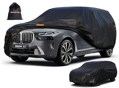 Image of Kayme 7 Layers SUV Car Cover Custom Fit for BMW X7 (2018-2025) Waterproof All Weather for Automobiles, Outdoor Full Cover Rain Sun UV Protection.Black