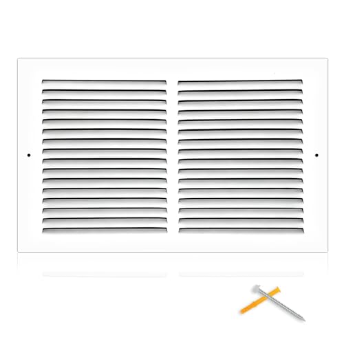 Fancat 14x8 Duct Opening | Steel Return Air Grille | Vent Cover Grill for Sidewall and Ceiling | HVAC Cold Air Intake Grille | White | Outer Dimensions: 15.75W X 9.75