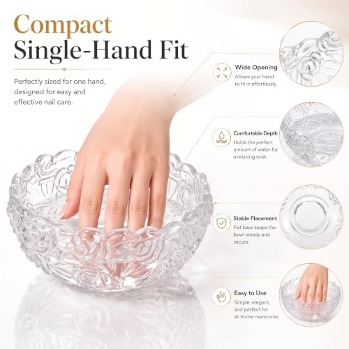 Image of Manicure Bowl 1Pcs Glass Nail Soaking Bowl Acetone Soak Off Bowls Nail Art Remover Soak Soaker for Fingernail Toenail Caring Polish Removal, Home & Salon Use, Transparent