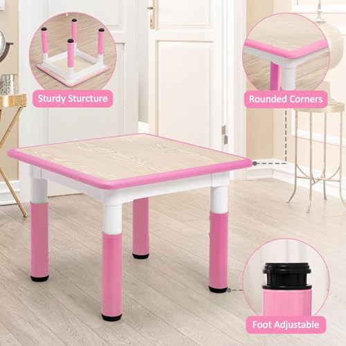 Image of Kids Table and Chairs Set, Height Adjustable Activity Desk (Ages 2-10) - Graffiti & Arts Crafts Desktop with Non-Slip Legs, 300lbs Max Load, Multi-Use for Home, Classrooms & Daycares