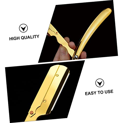 KALLORY Suporte De Navalha Gravado Barbeador Reto Ferramenta Para Aparar Barba Porta-navalha Porta B