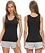Air Curvey 2 Pack Tank Top for Women Basic Undershirt Tanks Sleeveless Casual Shirts Soft Seamless Layering Tops Black Black XL