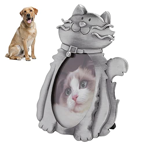 Atyhao Kat Fotolijst, Kat Patroon Metalen Foto Tafelblad Frame Huisdier Memorial Fotolijst voor Katten Kitten Display op Bureau - Afbeelding 8