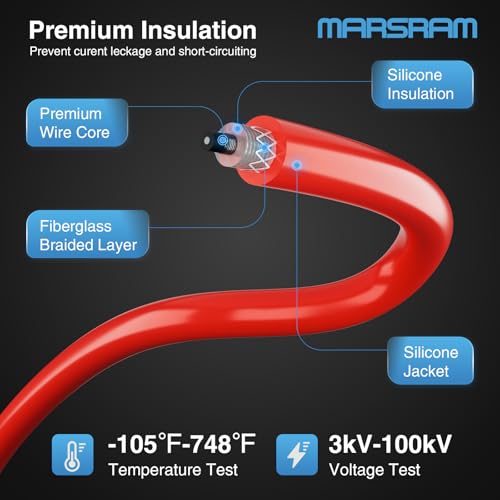 Marsram Spark Plug Wires 48322R Compatible for 1999-2019 Chevy Chevrolet GMC Cadillac Silverado Avalanche Suburban Tahoe Sierra Yukon 2003 2004 2005 2006 2007 2008 2009 2010 V8 Engine (8 PCS) Bent by Marsram - Image 6