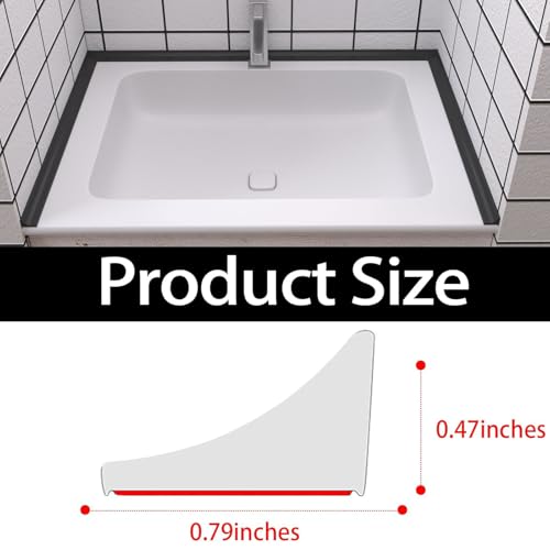 Image of Raycity Silicone Shower Threshold Water Dam Barrier, 98 Inch, Black