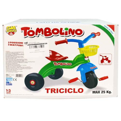 Buntes Dreirad für Kinder – Verstellbarer Sitz – Mit Lenkerkorb – Für 1–3 Jahre – Made in Italy – Bild 4