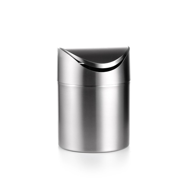 Caneca de basura mini rectangular acero inoxidable 0.4 gal miniatura 7