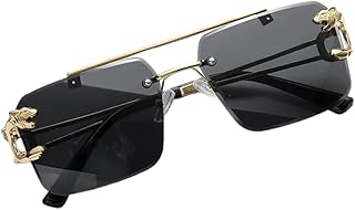 Legend Eyewear Mc Stan Vintage Rimless Sunglasses Retro Luxury Elite Slim Rimless Rectangular Metal Jaguar Art Aviator Gla...