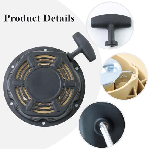 FOURCING Recoil Pull Start Starter for Generator Champion 196cc 212cc 224cc Pull Start Assembly 46598 3000 3500 4000 4500 Watt Generator Parts with 2 Pack Pull Cord Rope - Thumbnail 5