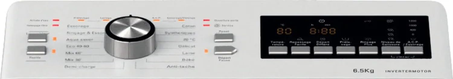 Hotpoint - WMTG6526BFR Lave-linge Top - Capacité 6,5 kg - Chargement Supérieur, 1200 tr/min - Moteur Induction, Ouverture Douce - Départ Différé - Classe Énergétique A - Blanc