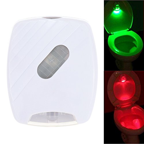 IREALIST Motion Activated / Light Sensitive Automatic LED Toilet Nightlight Motion Sensor Bathroom Lamp for Any Toilet(ABS Material) (Red+Green)