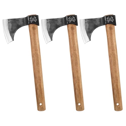 Professional Throwing Axe 3 Pack 16.5 Throwing Axes and Tomahawks with 1065 High Carbon Steel & Hickory Wood Handle Perfect for Axe Throwiing Game for Backyard Competition and Recreation