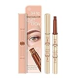 1. Cejas naturales: Llena tus cejas con este lápiz de cejas único. El color del lápiz de cejas se mezcla naturalmente con el color del lápiz de cejas para rellenar las cejas dispersas y defectuosas y dibujar la forma de las cejas deseadas de acuerdo con sus preferencias, con el fin de crear un aspecto natural y completo de las cejas.