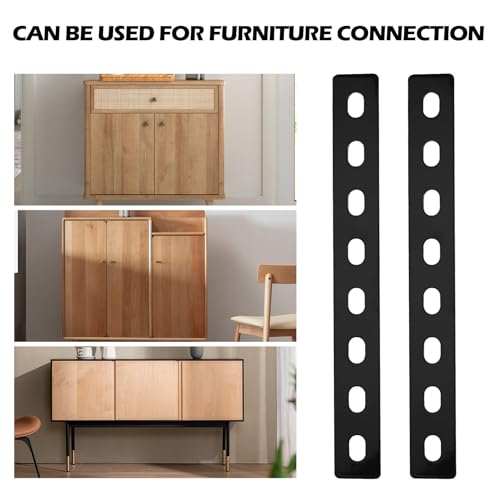 Miniatura 7 de 10 Pcs Soportes De Placa Plana, Chapa Perforada, Placas De Unión Planas, Soporte De Esquina Plano Con 8 Ranuras Negro, Placa Perforada, Pletinas Conectores Para Muebles Madera 10pcs-207 24mm